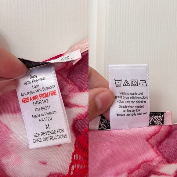 NWT Linea Donatella Watercolor Floral Lace-Trim Cami M - Picture 8 of 10